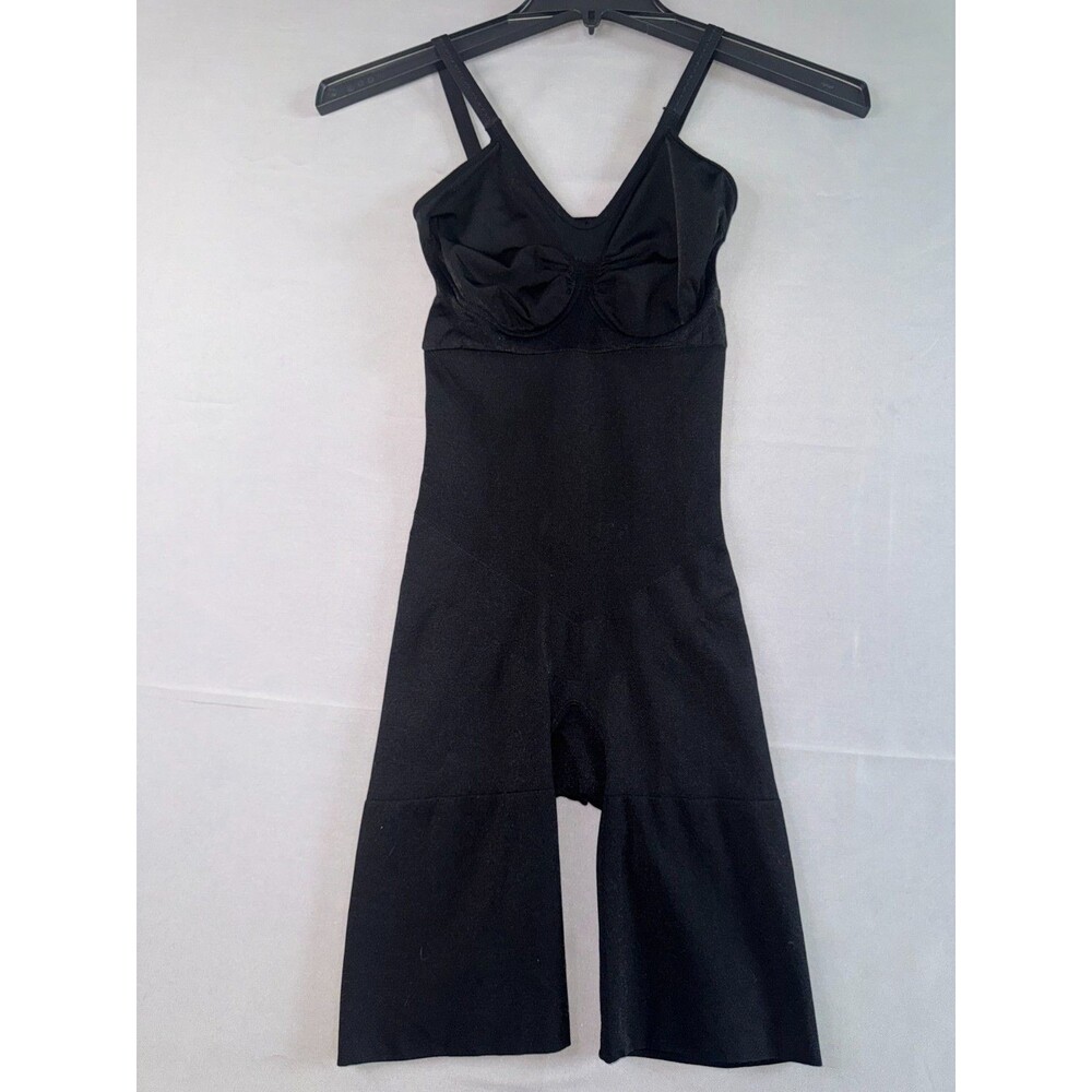 Spanx Barely Used Shapewear Women Large Black Adjustable Strap MidThigh Slimming